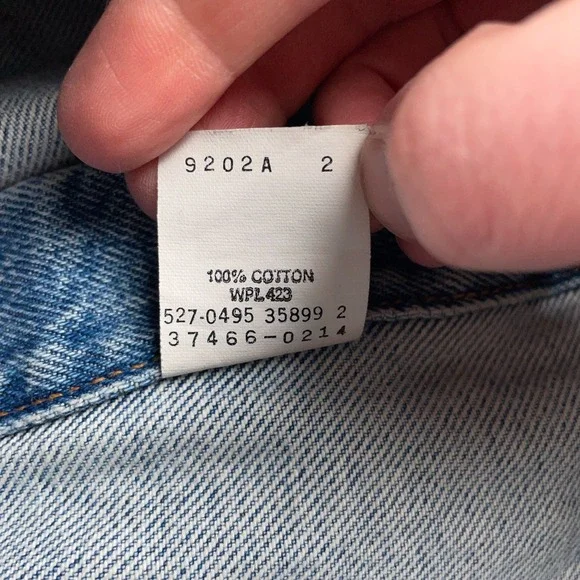 VINTAGE Levis Jacket Womens XL Blue Denim Trucker Type III Made in USA Bomber - Picture 15 of 16